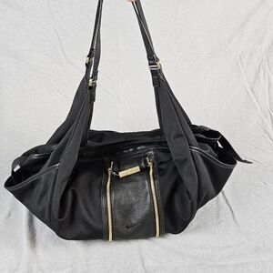 Nike Bag Tote Black Gold Leather Trim Beautility Victory Gym Travel BA4759 067